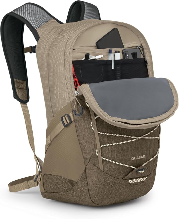 Osprey Quasar 26L Commuter Backpack, Alpaca Tan/Latte Brown Heather - Image 7