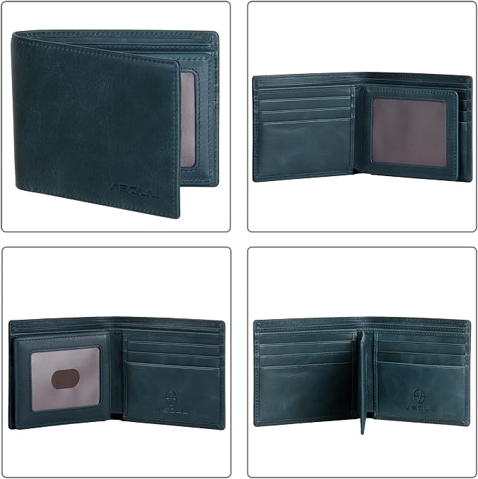 VISOUL Mens Bifold Leather RFID Blocking Wallet - Image 2