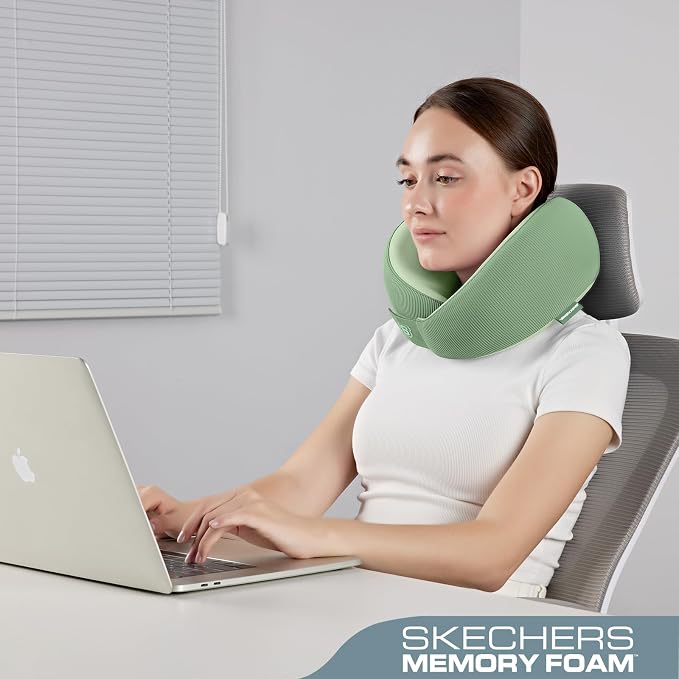 Skechers Women's Memory Foam Neck Pillow, Comfortable & Breathable Travel Pillow - Image 4
