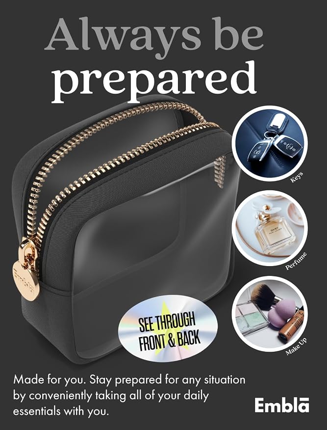 Clear Makeup Bag Zipper Pouch, Transparent Cosmetic Case Organizer, TSA - Image 4