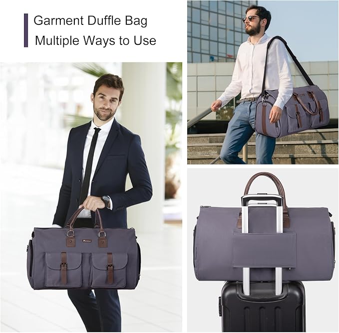 Modoker Garment Convertible Weekender Bag, Carry on Canvas Garment Duffle Bag - Image 5