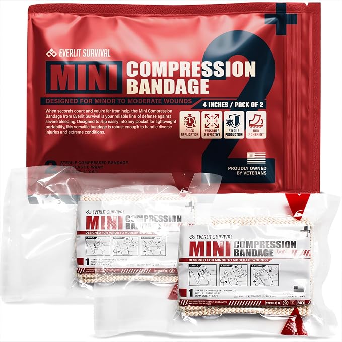EVERLIT Mini 4 x 6 Inch Emergency Bandage Compression Trauma Pressure Wound by EVERLITSURVIVAL