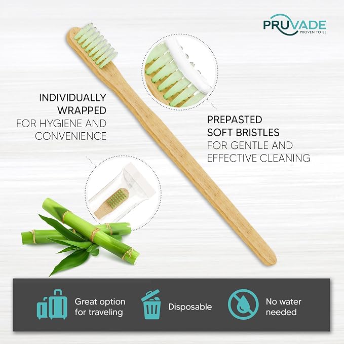 12 Pack Disposable Bamboo Toothbrushes - Image 3