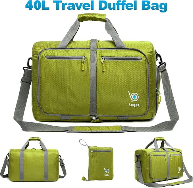 Bago Foldable Duffel Bags for Traveling Women & Men - 40L Sports Packable - Image 11