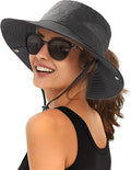 FURTALK Womens Sun Hat with Ponytail Hole Beach Hiking Summer Wide Brim UPF 80+ by FURTALK