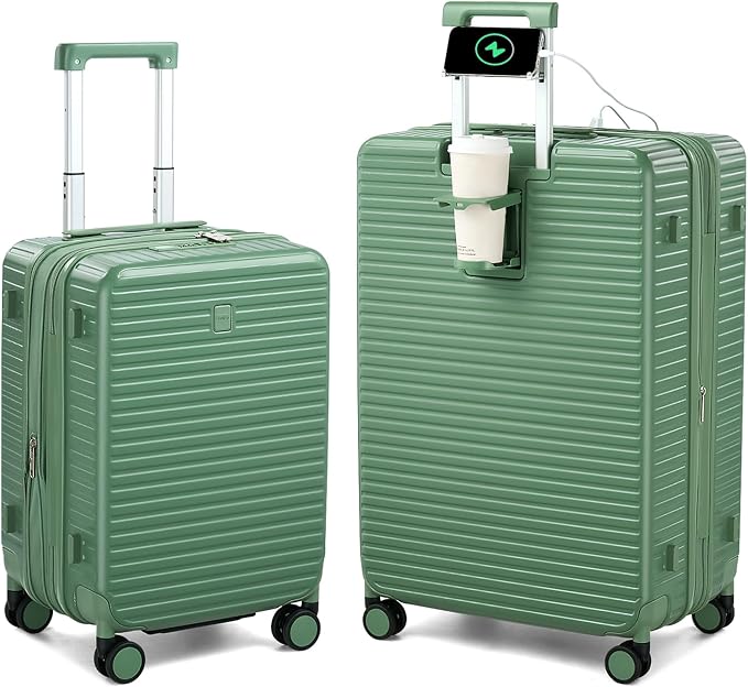 Hard Shell Suitcases Expandable Travel Luggage Sets 2 Piece, Carry on and Check by HanTrip