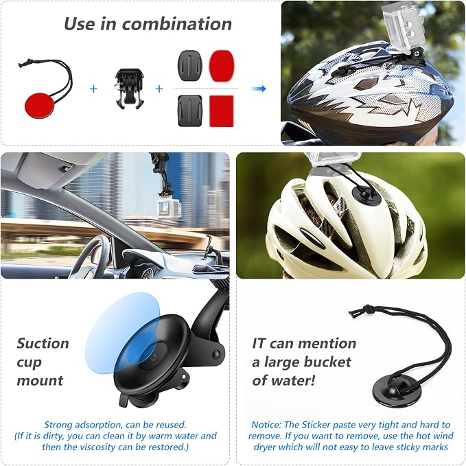 NEEWER 50 in 1 Action Camera Accessory Kit Compatible - Image 7