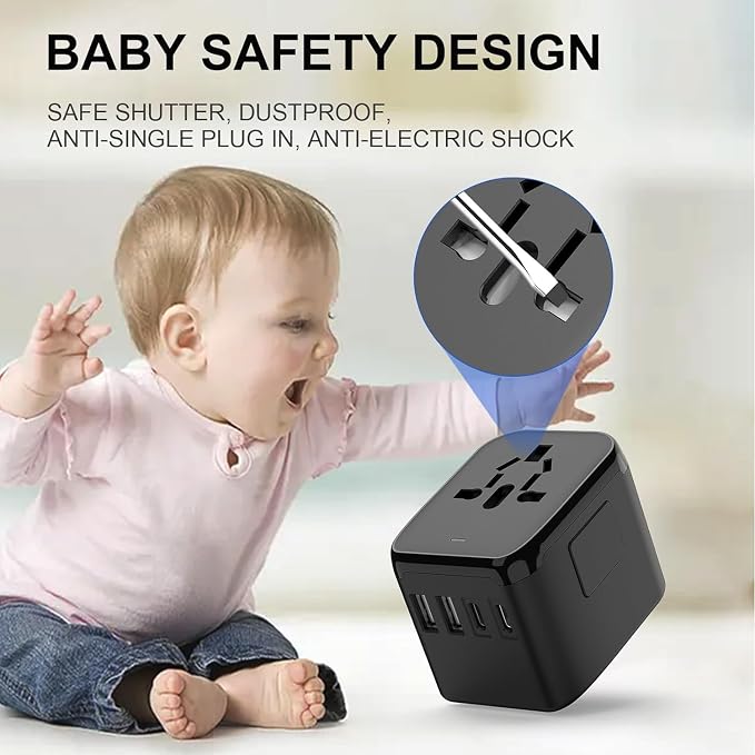 Universal Travel Adapter, 5 in 1 International Travel Plug Adapter - Image 7