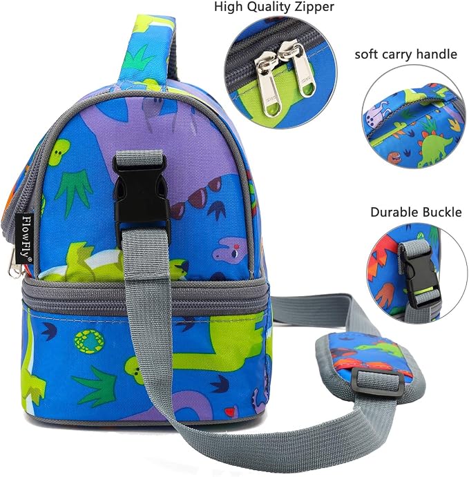 FlowFly Kids Double Decker Cooler Insulated Lunch Bag Large Tote - Image 5