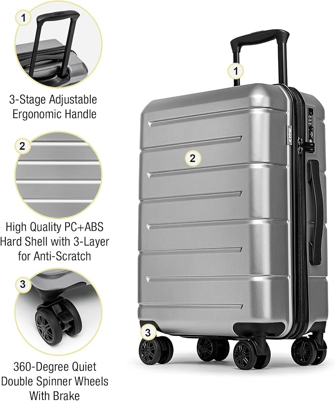 KYME Suitcases with Wheels Hardshell 26 Inch Luggage with TSA Lock Durable - Image 4