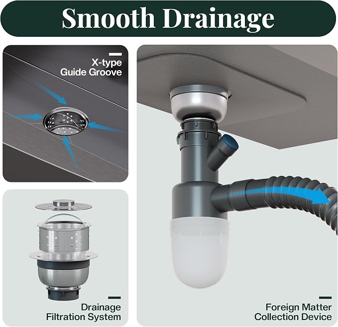 32.5-Inch Undermount Kitchen Sink Workstation, 16 Gauge Stainless Steel Single - Image 5