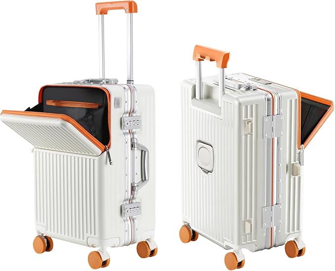 Hard Shell Luggage 20 Inch Travel Luggage, PC+ABS Aluminum Frame, Lightweight by cycyCarry
