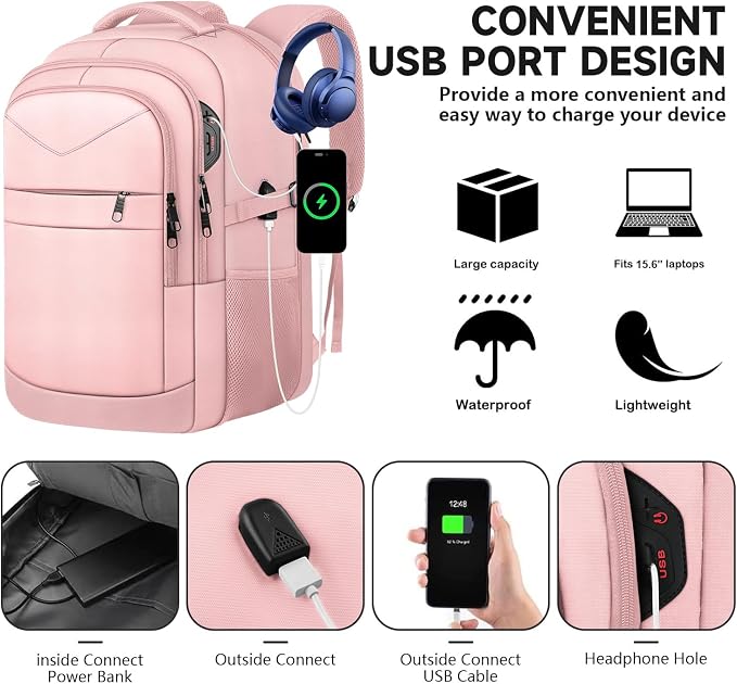 Lapsouno Business Laptop Backpack, Travel Backpack, Carry on Backpack - Image 4