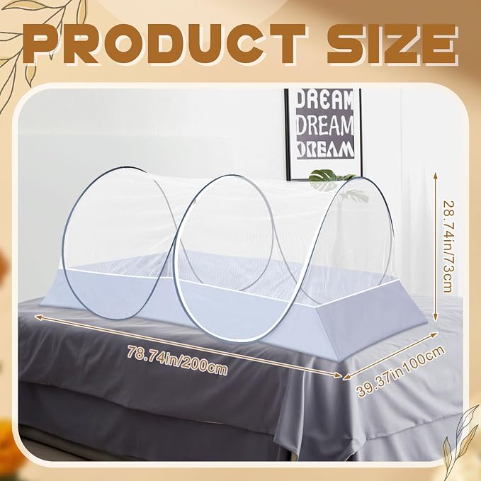 2 Pcs Large Pop up Mosquito Tent Nets Portable Foldable Mosquito Nets - Image 2