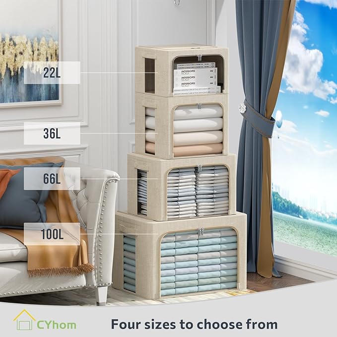 4 Pack Clothes Storage Bins - Image 4