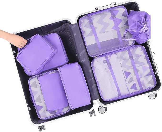BAGAIL 8 Set Packing Cubes Luggage Packing Organizers - Image 7