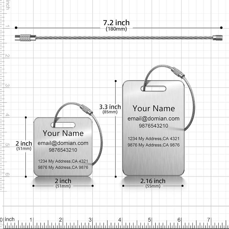 Stainless Steel Personalized Luggage Tags - Image 7