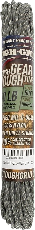 TOUGH-GRID 550 Paracord Rope Nylon Parachute Cord, Made in USA Survival Kit - Image 3