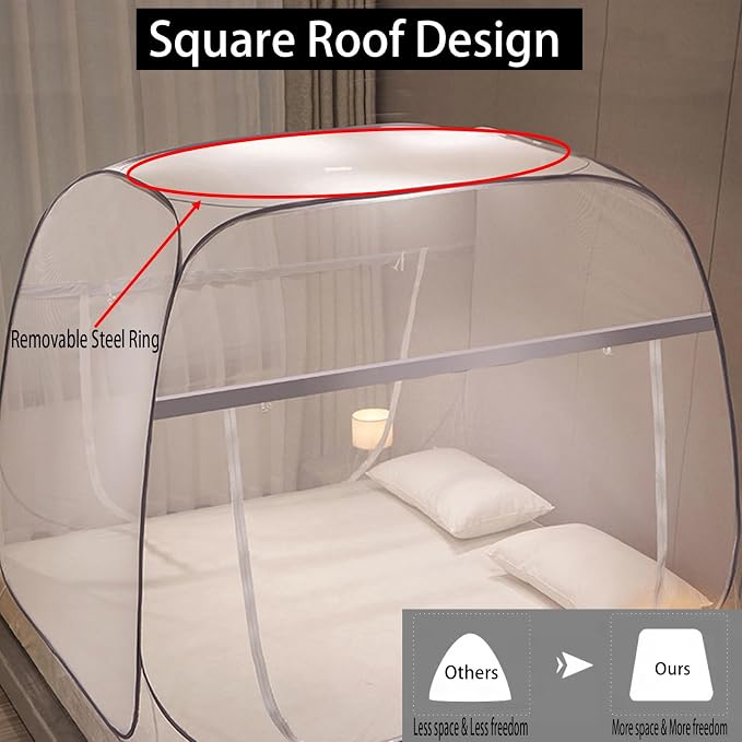 CMINGJ Mosquito Net for Bed, Portable pop up Mosquito Netting - Image 3