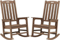 Psilvam Outdoor Rocking Chair Set of 2, Poly Lumber Oversized Rocking Chair by PsilvamGardenFurniture
