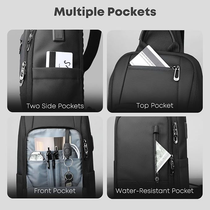 Crossbody Sling Bag for Men, Waterproof Sling Crossbody Backpack - Image 7