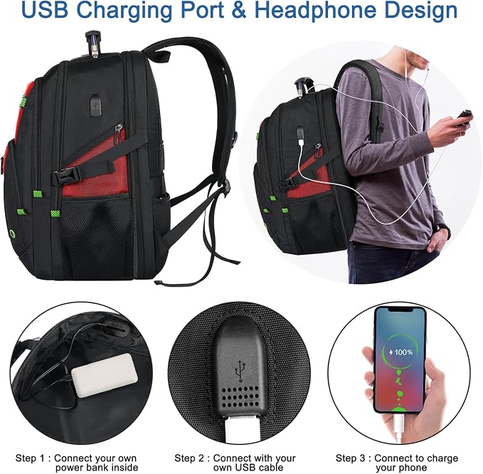 Z-MGKISS 52L Extra Large Laptop Backpack, Travel Computer Bag - Image 5