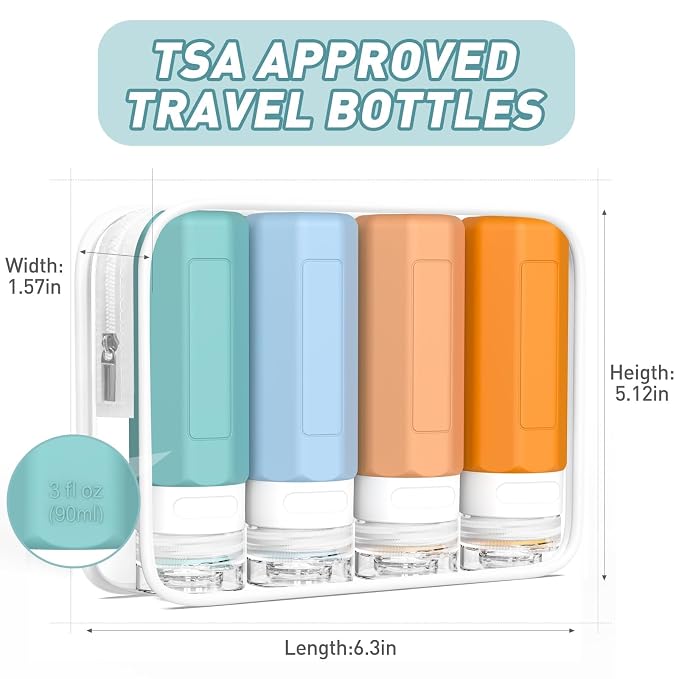 Redfly Travel Bottles for Toiletries, 3oz Tsa Approved Travel Size Containers - Image 5