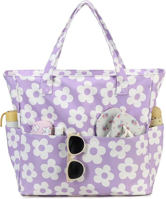 Beach Pool Bags Tote for Women Ladies Large Gym Tote Carry On Bag by BLUBOON