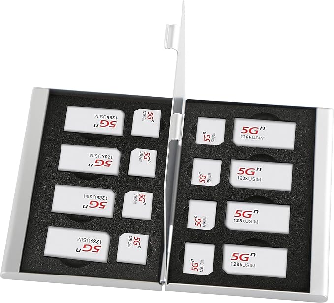 Aluminum SIM Card Case, 16Slots Ultrathin SIM Card Holder, Fit by Unknown