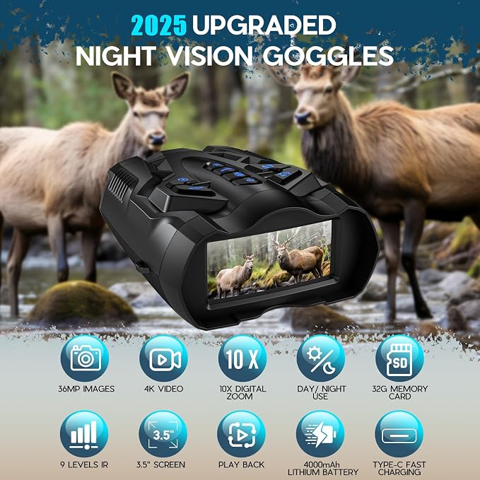 4K Night Vision Goggles for Adults, 10X Zoom Night Vision Binoculars - Image 7