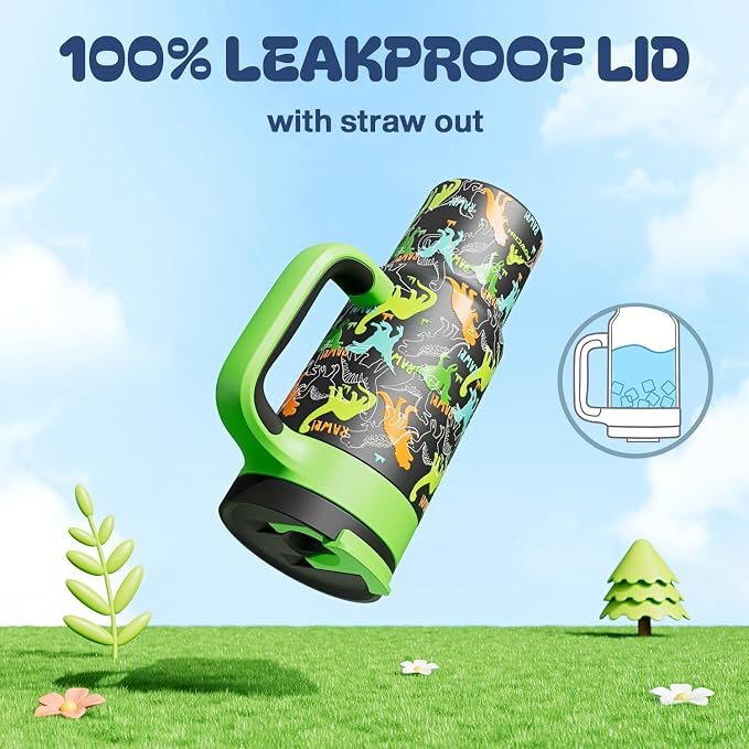 24 oz Kids Tumbler with Straw for Boys: Leakproof, Cold for 26 Hrs, Hot for 10 - Image 3