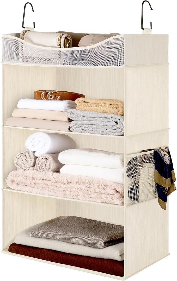 StorageWorks Hanging Closet Organizer, 3-Shelf Hanging Closet Shelves - Image 9