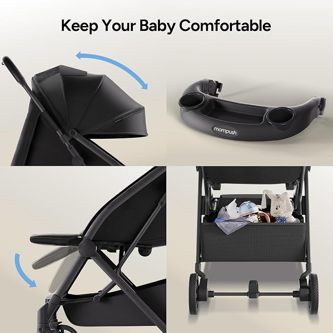 Mompush Lithe V2 Lightweight Travel Stroller, Compact Foldable Baby Stroller - Image 8