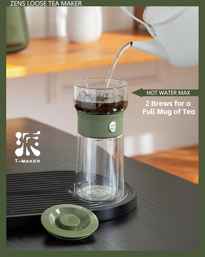 ZENS Modern Glass Infuser Teapot, Smart One Touch Tea Maker - Image 4