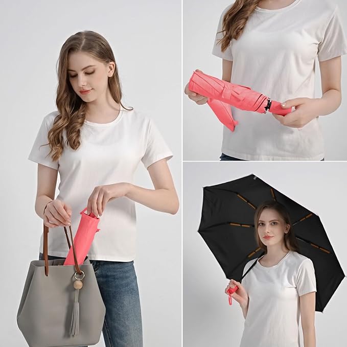 BAODINI Small UV Protection Travel Umbrella Compact - Image 3