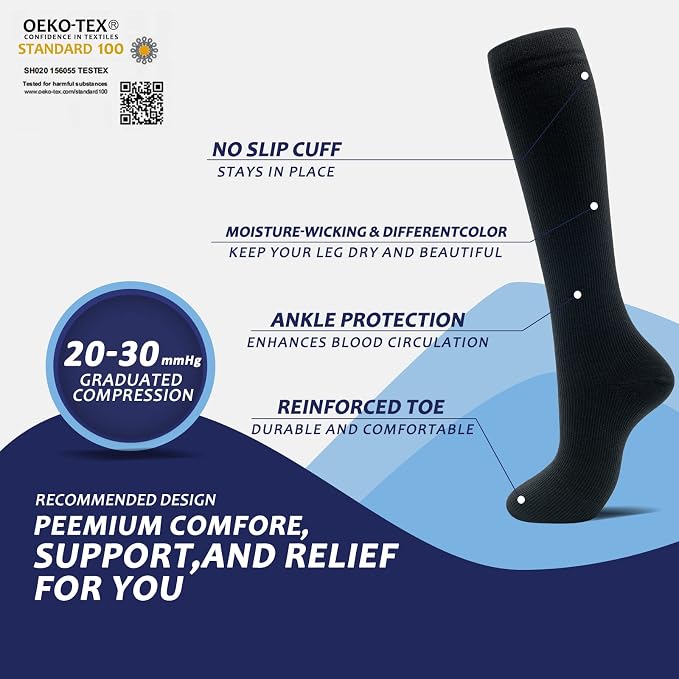 fenglaoda 8 Pairs Compression Socks - Image 3