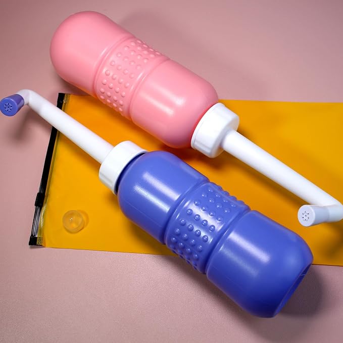 2PCS Pink+Blue Portable Bidets +Water Seal Cap - 15oz Peri Bottle - Image 9