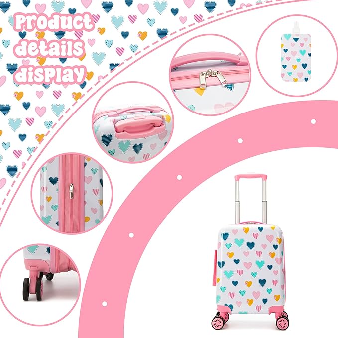 Kid’s Luggage Set 5 Piece Suitcase Set 16’’ Hardside Luggage - Image 3