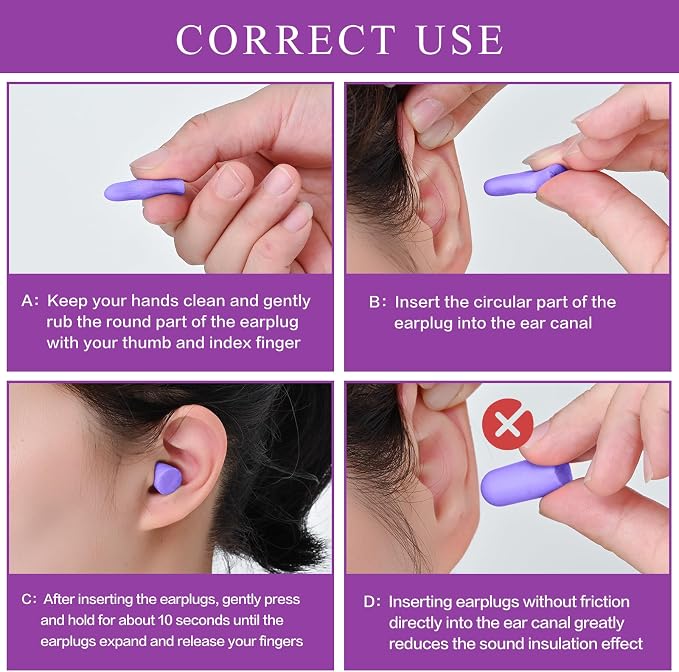 30Pair Soft Foam EarPlugs, 32dB Disposable Sound Blocking Noise Cancelling Ear - Image 2