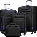Coolife Luggage 4 Piece Set Suitcase TSA Lock Spinner Softshell lightweight by COOLIFE