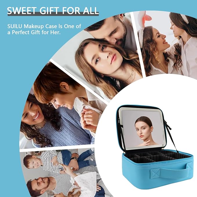 Makeup Bag with Led Mirror, Travel Makeup Organizer with 3 Color Setting - Image 6