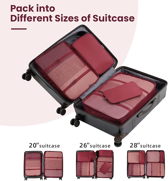 BAGAIL 6 Set/8 Set/10 Set Packing Cubes Various Sizes Packing Organizer - Image 7
