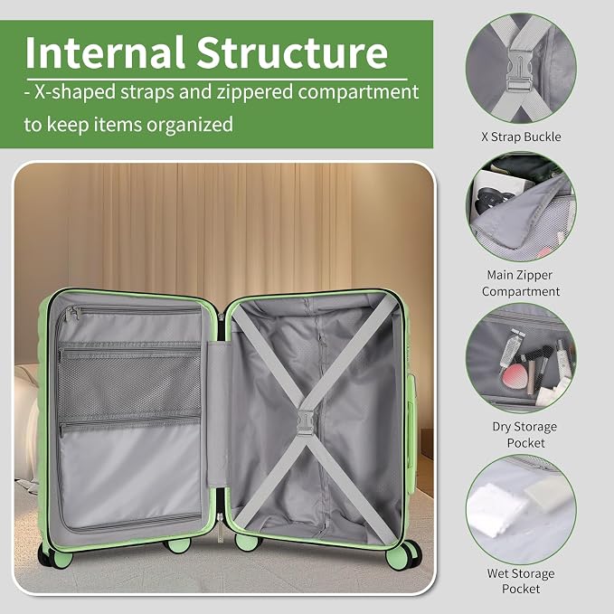 5-Piece Luggage Set, Lightweight ABS+PC Hard Shell Suitcase - Image 5