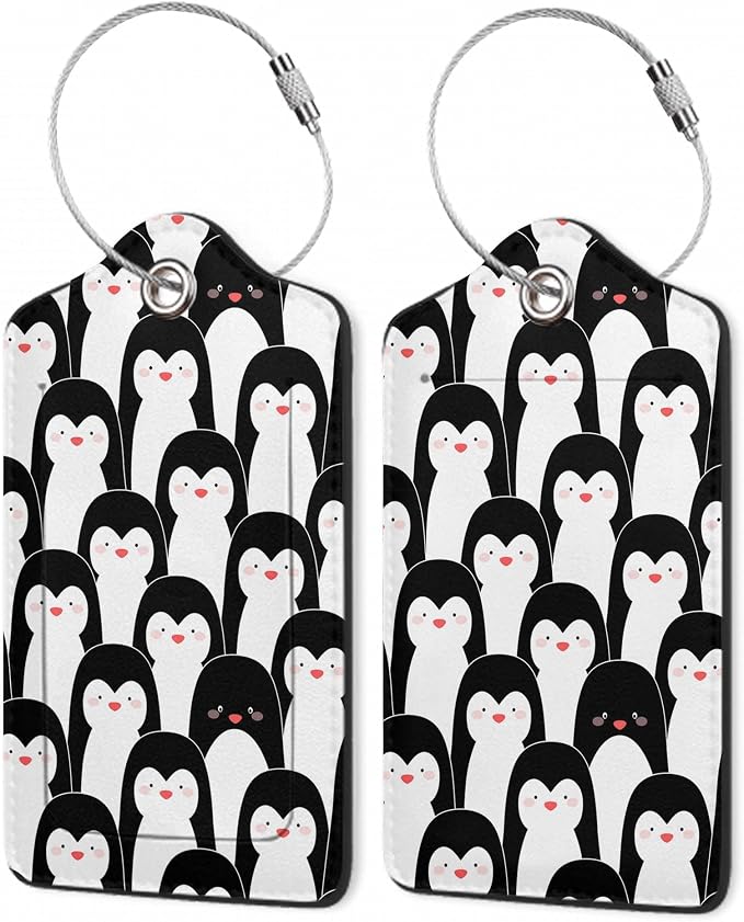 2Pcs Luggage Tag for Suitcase Penguin Animals Cute Luggage Tag by Gearsly