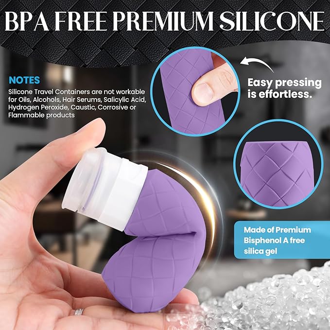 Travel Bottles for Toiletries, TSA Approved Silicone Travel Size Containers for - Image 4