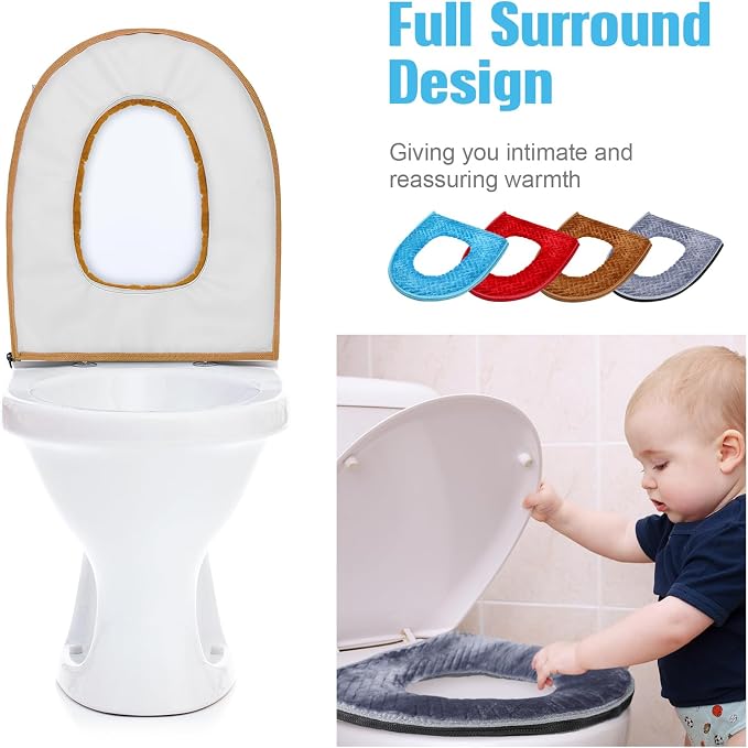 Riakrum 4 Pcs Toilet Seat Covers Pads - Image 4