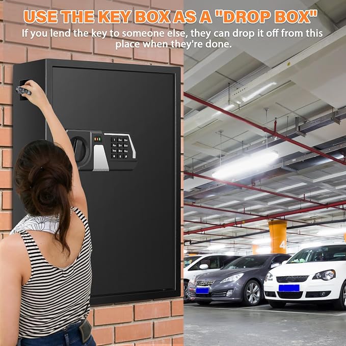 71 Keys Fireproof Key Lock Box, Anti-Theft Key Box Wall Mount - Image 5