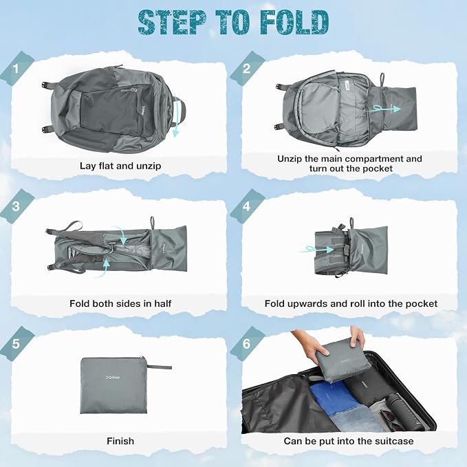 G4Free Packable Hiking Backpack 20L Lightweight Foldable Travel Daypack - Image 7