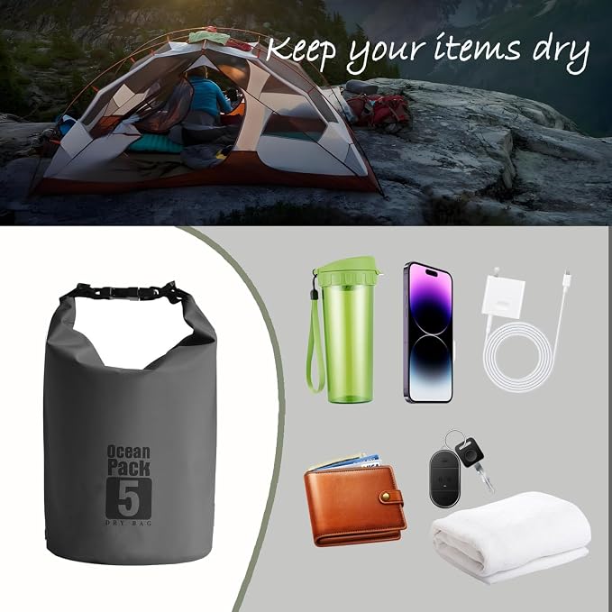Dry Bag Waterproof Backpack 5L/10L/20L/30L Roll Top Waterproof Bag, Floating - Image 5