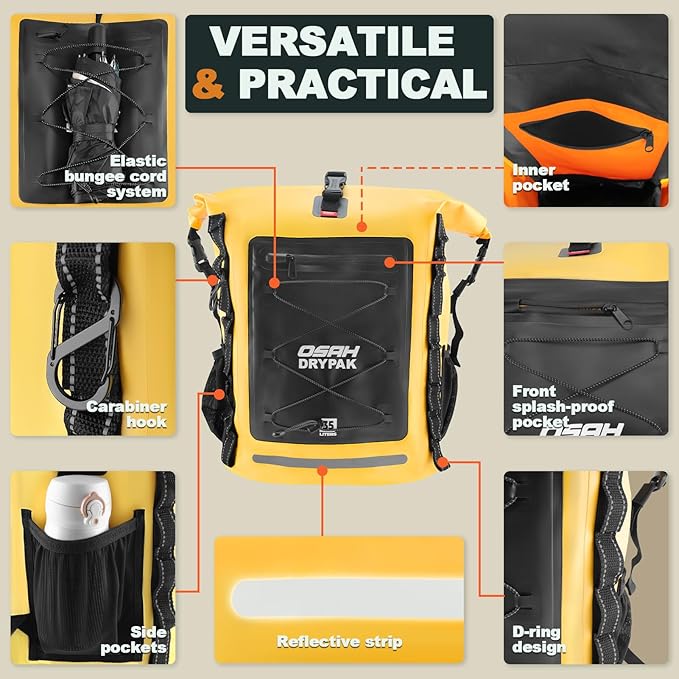 Waterproof Backpack Dry Bag 35L/55L/85L – Heavy Duty Roll-Top Hiking Backpack - Image 3